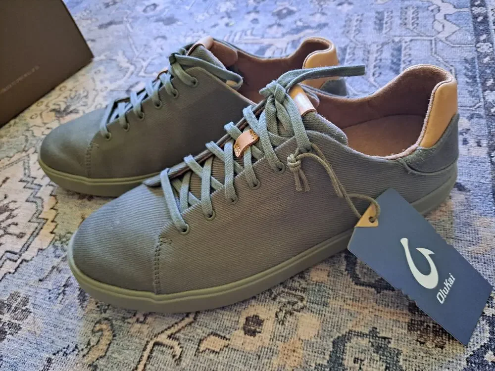 OluKai Lae‘ Ahi Li RARE Banyan Green Canvas Sneaker Mens Size 11.5 New w/Tags